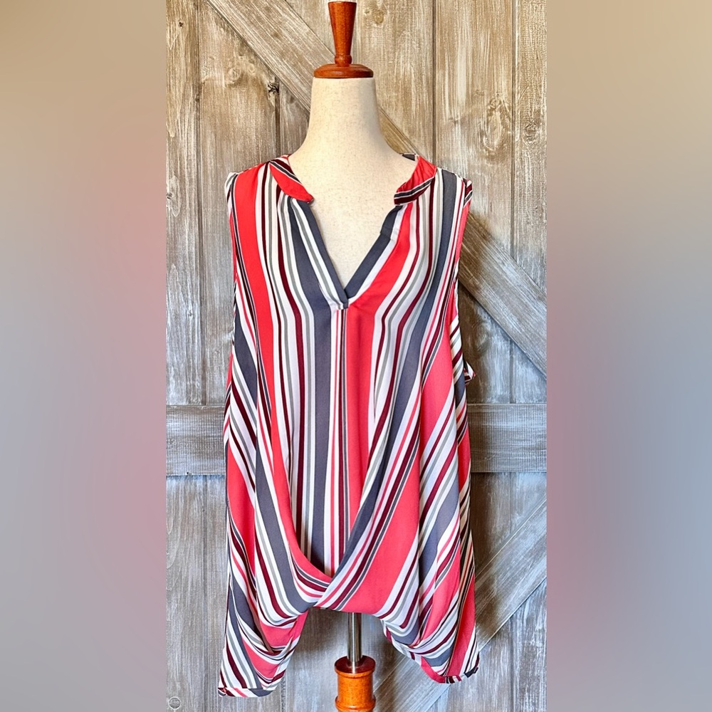 EUC! Entro V-neck sleeveless blouse. 
Size: Large